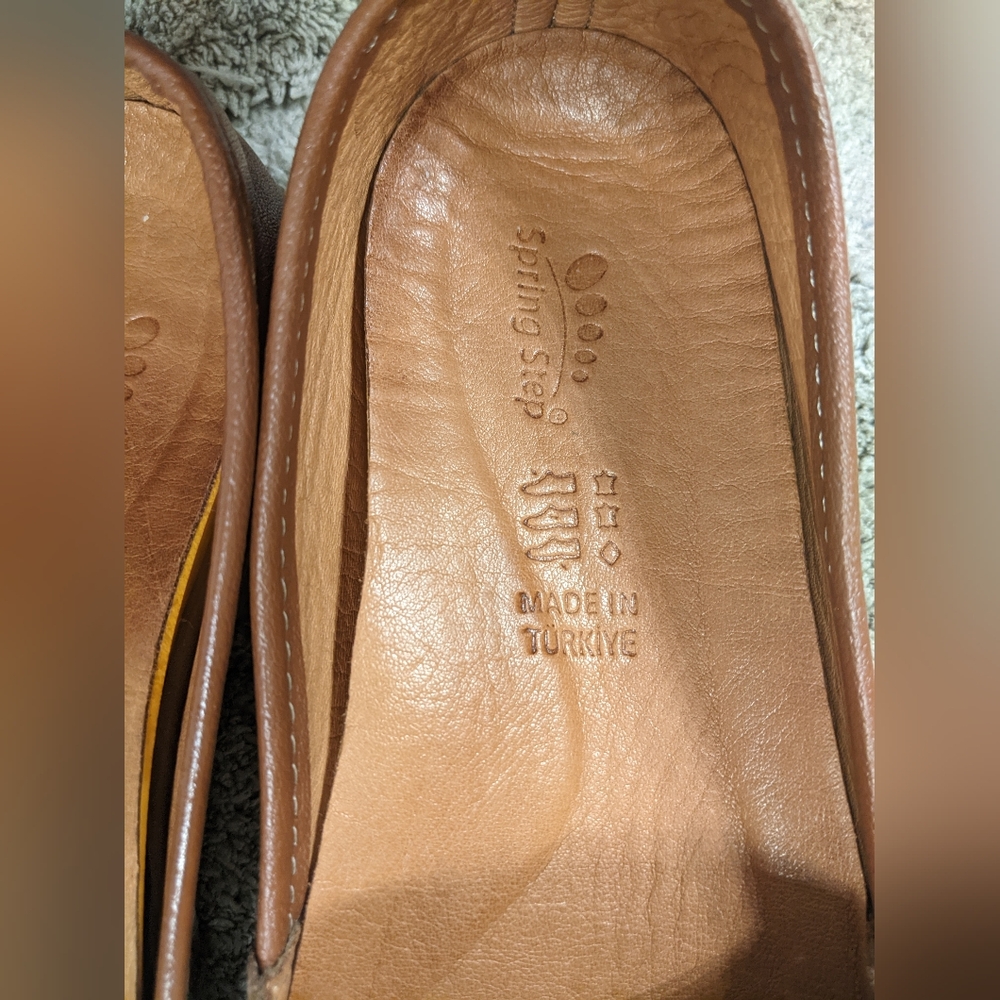 Brown/Tan Spring Step Kathaleta Flat Shoes - Picture 3 of 4